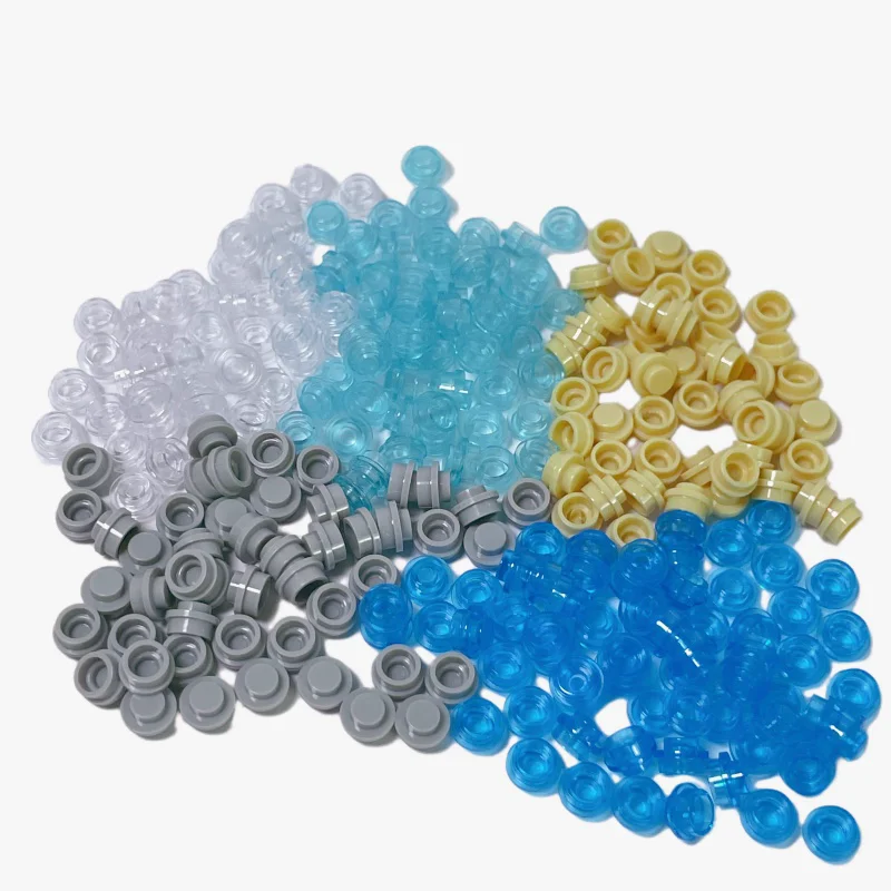 100 Piezas de Bloques de Construcción Transparentes de Seis Colores, Compatibles con MOC, Accesorios para Playa de Arena, DIY, Regalo de Cumpleaños para Niños