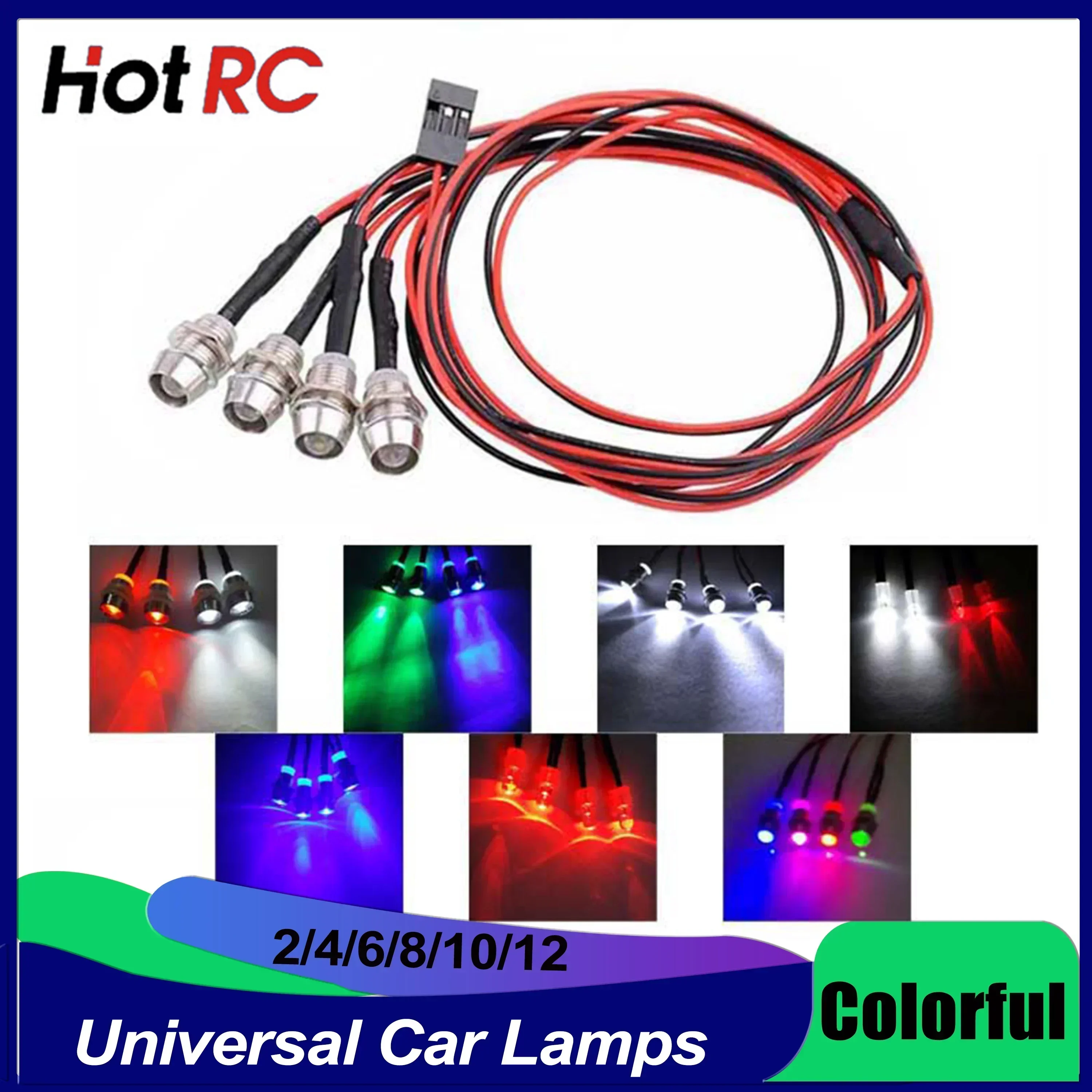 Lámpara de coche RC de 3mm, 5mm, 8mm, luces LED universales para camión trepador de control remoto 1/8 1/10 1/12 1/24 Axial Scx10 Traxxas Trx4 WPL Redcat Tamiya