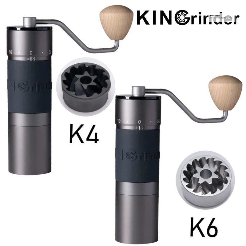 Kingrinder K4 /K6 molinillo de café manual molino portátil 420 acero inoxidable 48mm acero inoxidable rebaba chapada en titanio