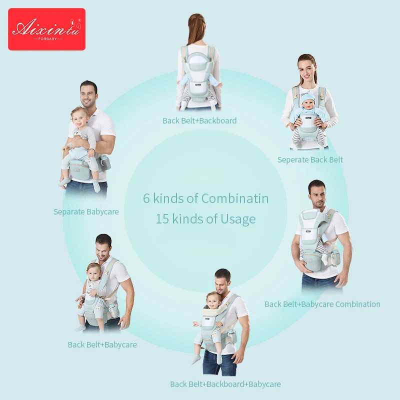 Portabebés ergonómico para bebé, portabebés para asiento de cadera, cardón frontal, portabebés ergonómico de canguro para viaje de bebé