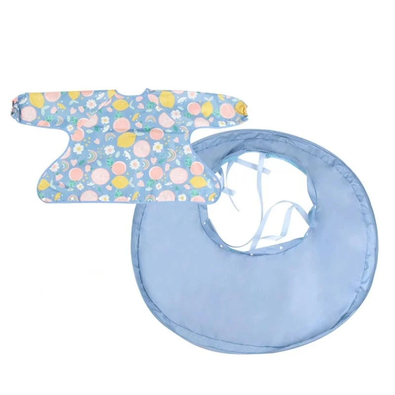 Cubierta de mesa de alimentación infantil para silla alta, babero para niños pequeños, bata de manga larga a prueba de desorden, se fija al tapete de alimentación, tapete para mesa de comer para bebé