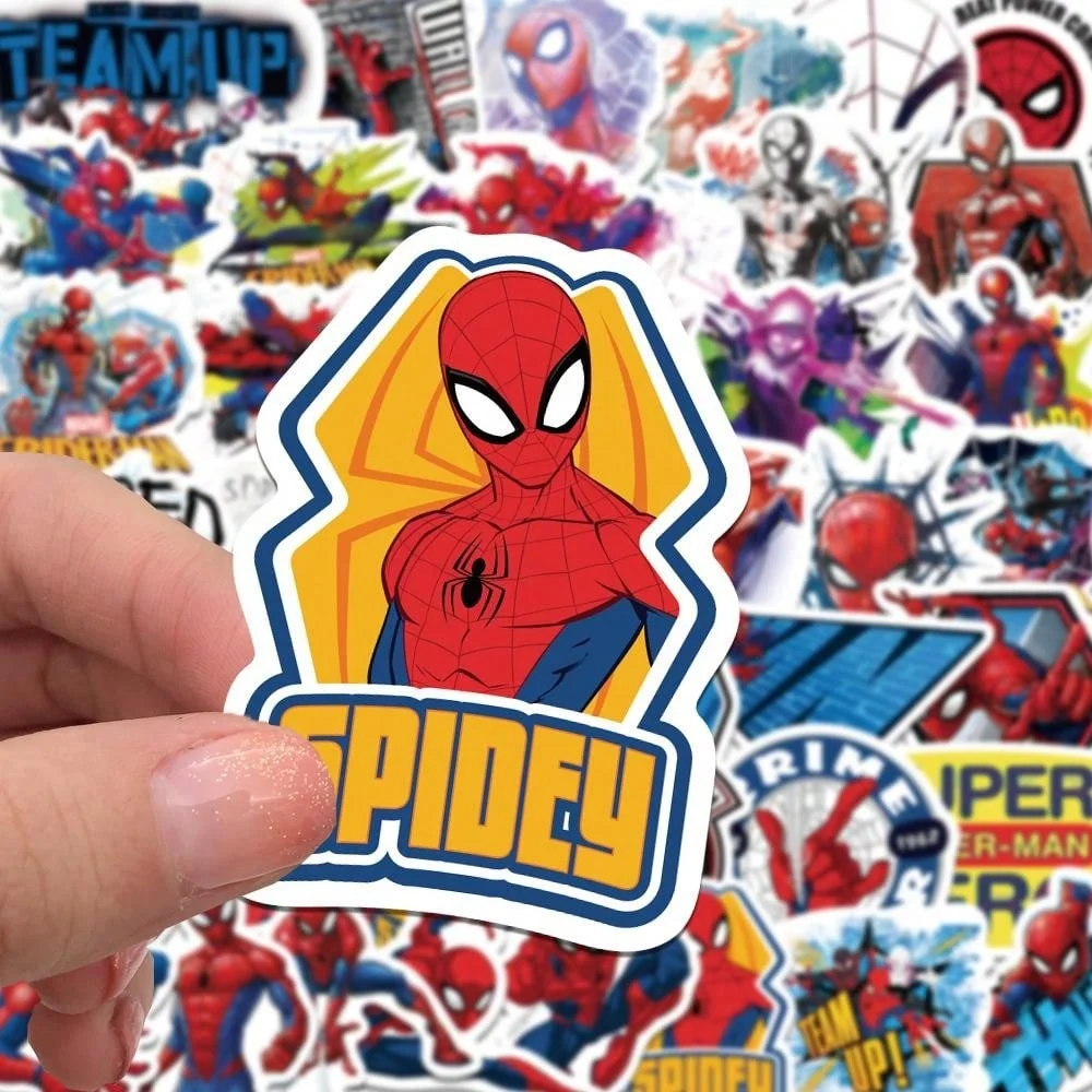 50 Pegatinas de Spider-Man Oficiales, Resistentes al Agua, de Vinilo, para Botellas de Agua, Computadoras Portátiles, Teléfonos, Cuadernos, Decoración