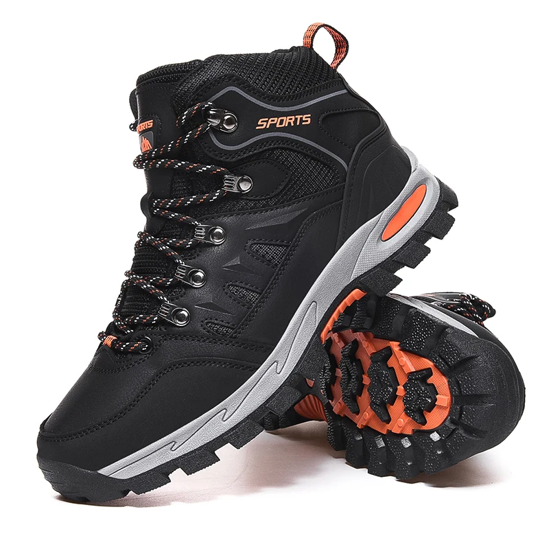 Nuevas botas de cuero para hombre, botas de senderismo impermeables para exteriores, zapatillas ligeras antideslizantes para hombre, botas de trabajo a la moda para el desierto