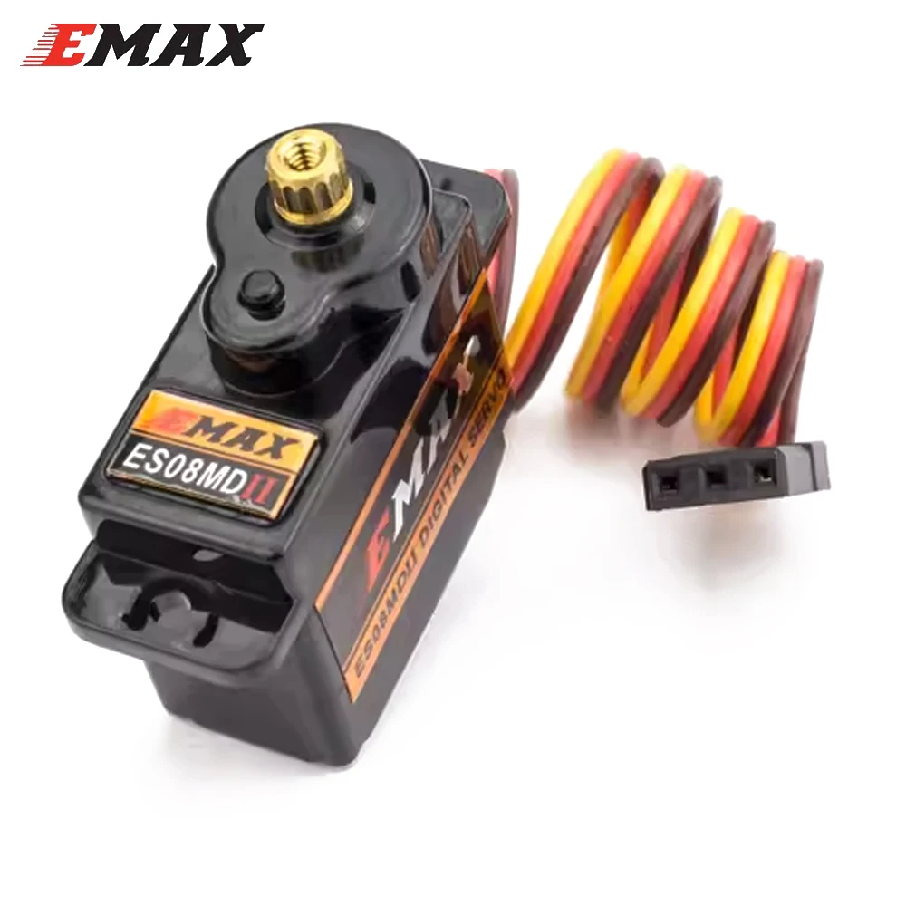 Servo Digital Mini Emax ES08MD ES08MDII 4-6.0V 2kg con Engranaje Metálico, Conector Futaba/JR para Accesorios de Helicóptero y Avión TREX 450