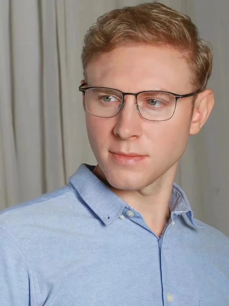 Gafas de Sol Cuadradas sin Tornillos para Hombre, Diseño de Marca, Ultraligeras (7.5g), Montura de Acero Delgada, Gafas de Negocios