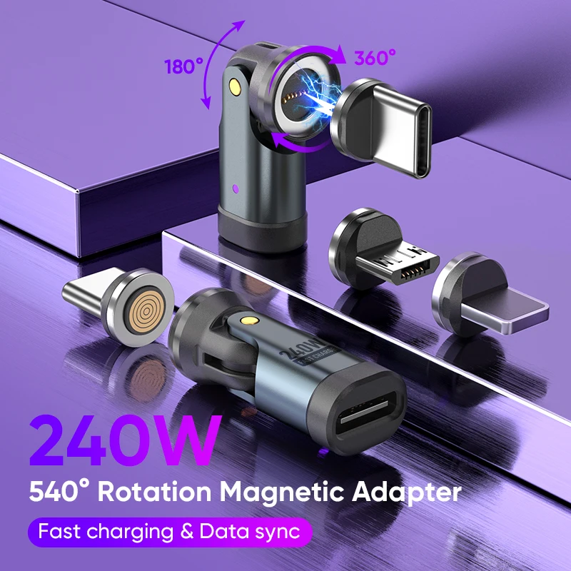 Adaptador Magnético PD de 240W para iPhone 17 Pro, Samsung Galaxy A06, Sony Xperia 1 VI, Lenovo Legion Tab, Xiaomi Redmi Note 13, Carga