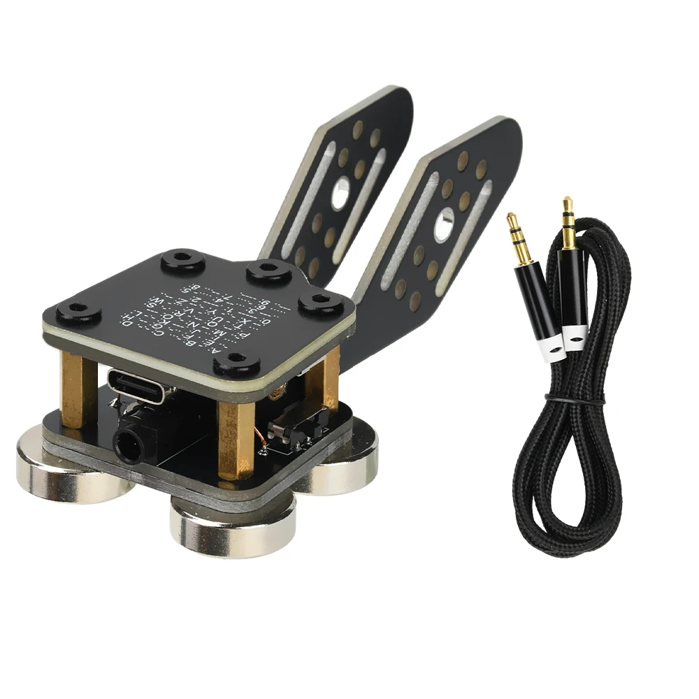 Entrenador automático CW Keyer con PCB 4 bases magnéticas Nd llave Morse de doble paleta para práctica de radioaficionado