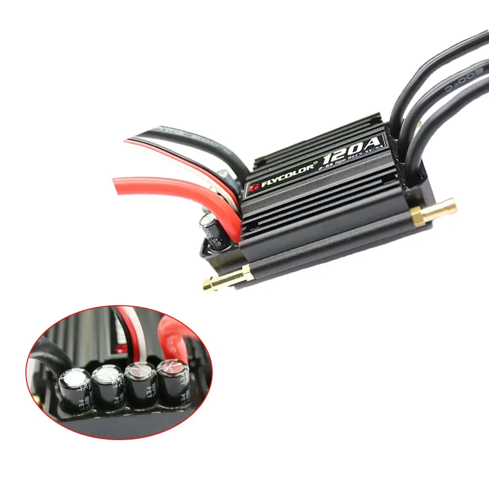 Controlador de Velocidad ESC Sin Escobillas Flycolor 2-6S Lipo BEC 5.5V/5A 50A 70A 90A 120A 150A / Tarjeta de Programación para Piezas de Modelos de Barcos RC