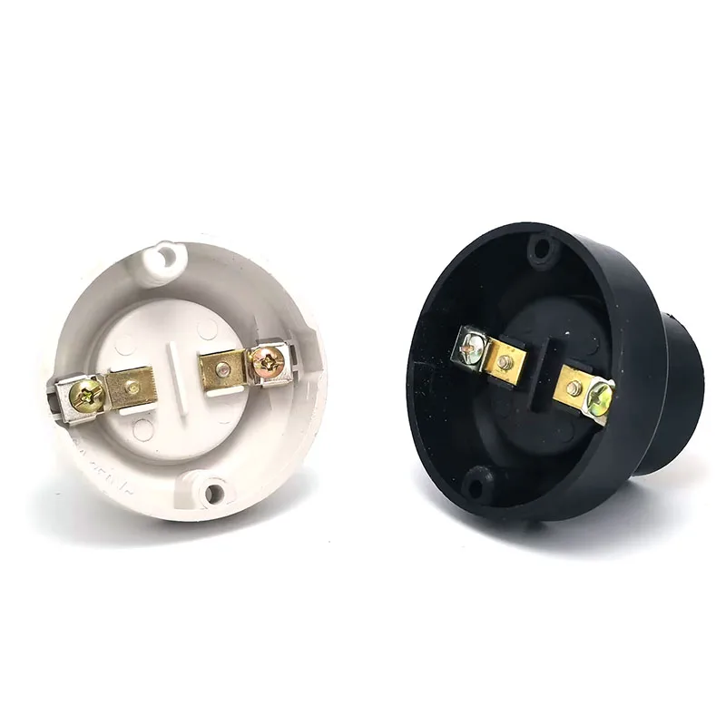 Soporte de lámpara LED plano de conversión redonda con tornillo E27, 6A, bricolaje, tornillo pequeño de escritorio, cabezal de iluminación Led, Base, enchufe de 220V, negro y blanco