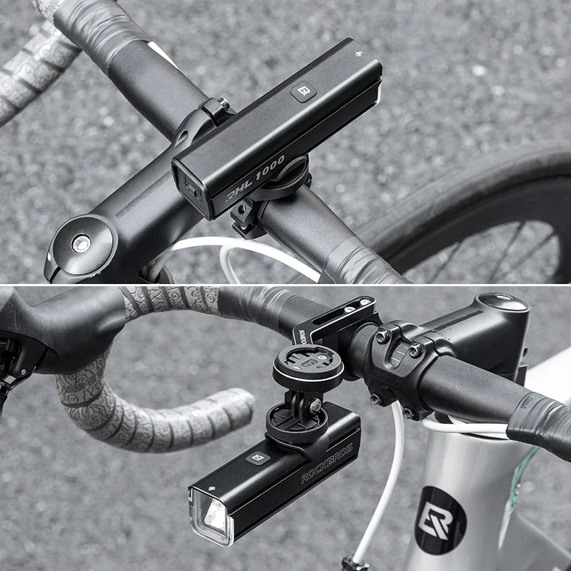 ROCKBROS-luz delantera para bicicleta IPX6, resistente a la lluvia, recargable tipo c, 1000LM, linterna LED para ciclismo de montaña