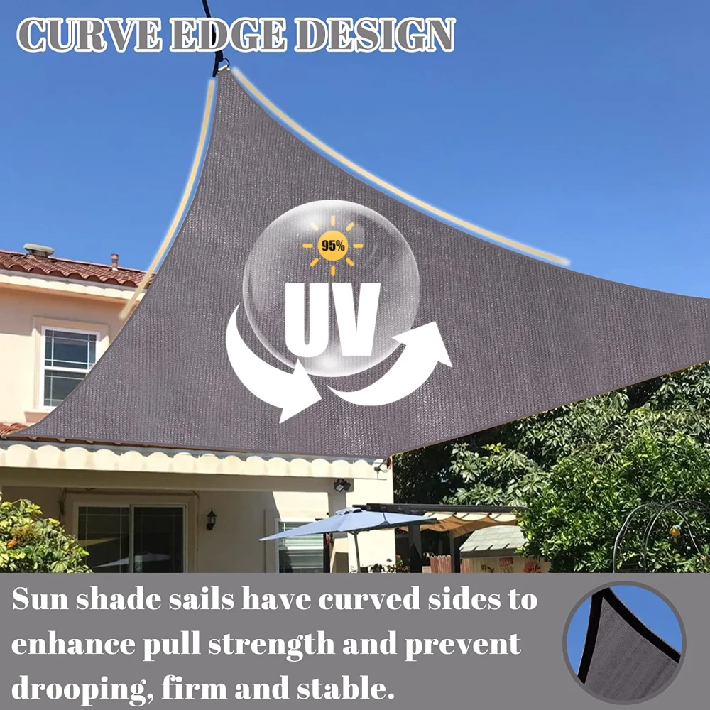 Toldo de vela parasol impermeable, bloque UV rectangular, refugio solar para jardín al aire libre, Patio, patio trasero, toldo de terraza, pantalla de privacidad