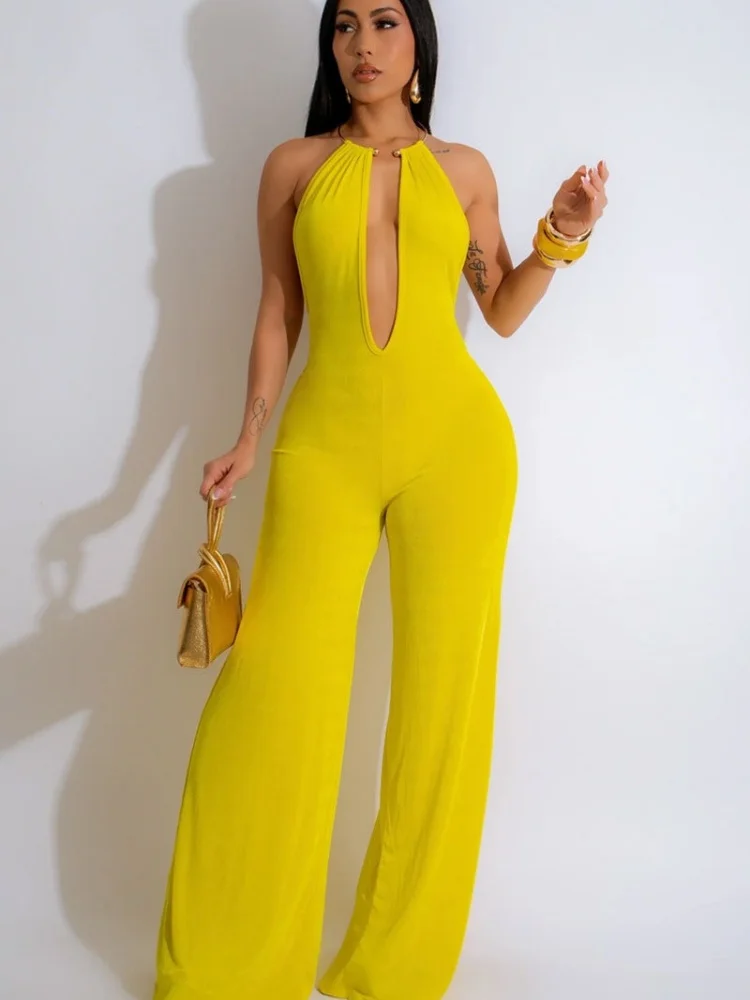 Wmstar Monos para Mujer al por Mayor, Nuevo Estilo, Pantalones Largos de Una Pieza, Color Sólido, Sexy, Casual, Verano 2026