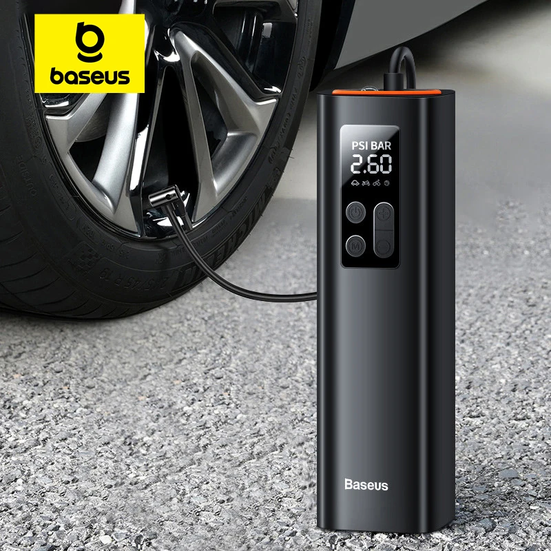 Baseus Mini compresor de aire para coche 12V 150PSI Inflador de neumáticos de coche portátil bomba inflable Digital inteligente para coche bicicleta barco bomba de aire