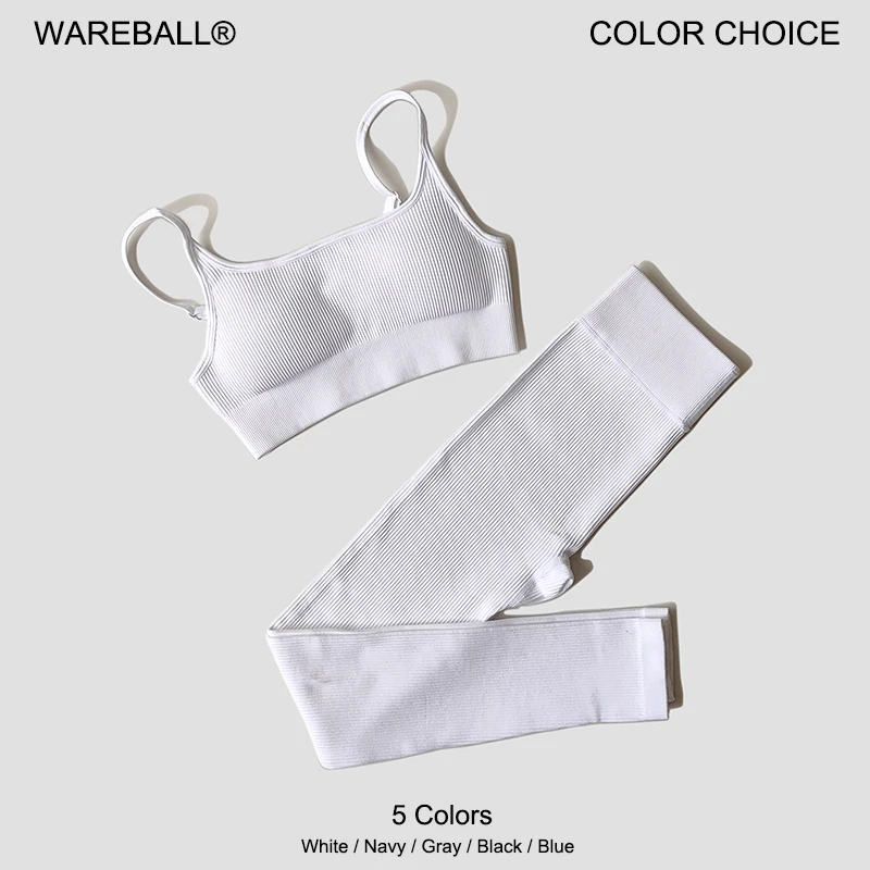 WAREBALL-Conjunto de Yoga sin costuras para mujer, ropa deportiva, traje deportivo, ropa de entrenamiento, ropa de gimnasio, Top deportivo, mallas sin costuras de cintura alta