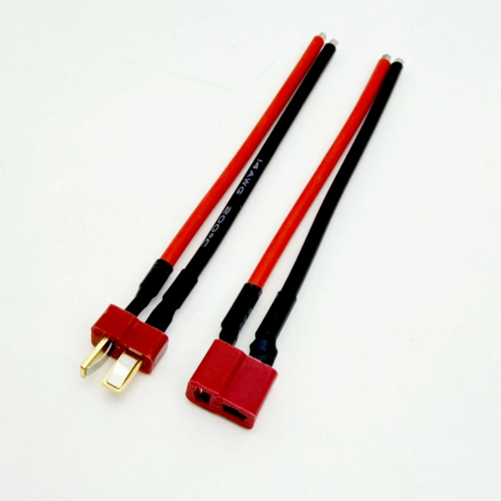 4 Conectores Deans T Macho/Hembra con Cable de Silicona Suave 14AWG para Batería Lipo RC, Cable de Expansión, Venta al por Mayor