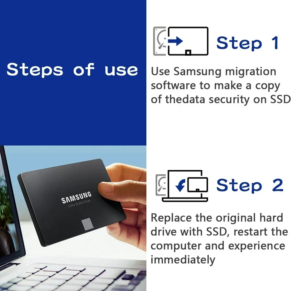 SAMSUNG SSD 870 EVO 1TB 2TB 250GB 500GB Disco Duro Interno de Estado Sólido HDD SATA3 2.5 pulgadas para Laptop, PC de Escritorio, MLC