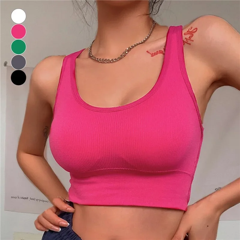 Sujetador deportivo Sexy para Yoga, Top deportivo para mujer, Sujetador deportivo sin costuras de alto impacto, ropa interior deportiva, sujetador de realce, Bralette