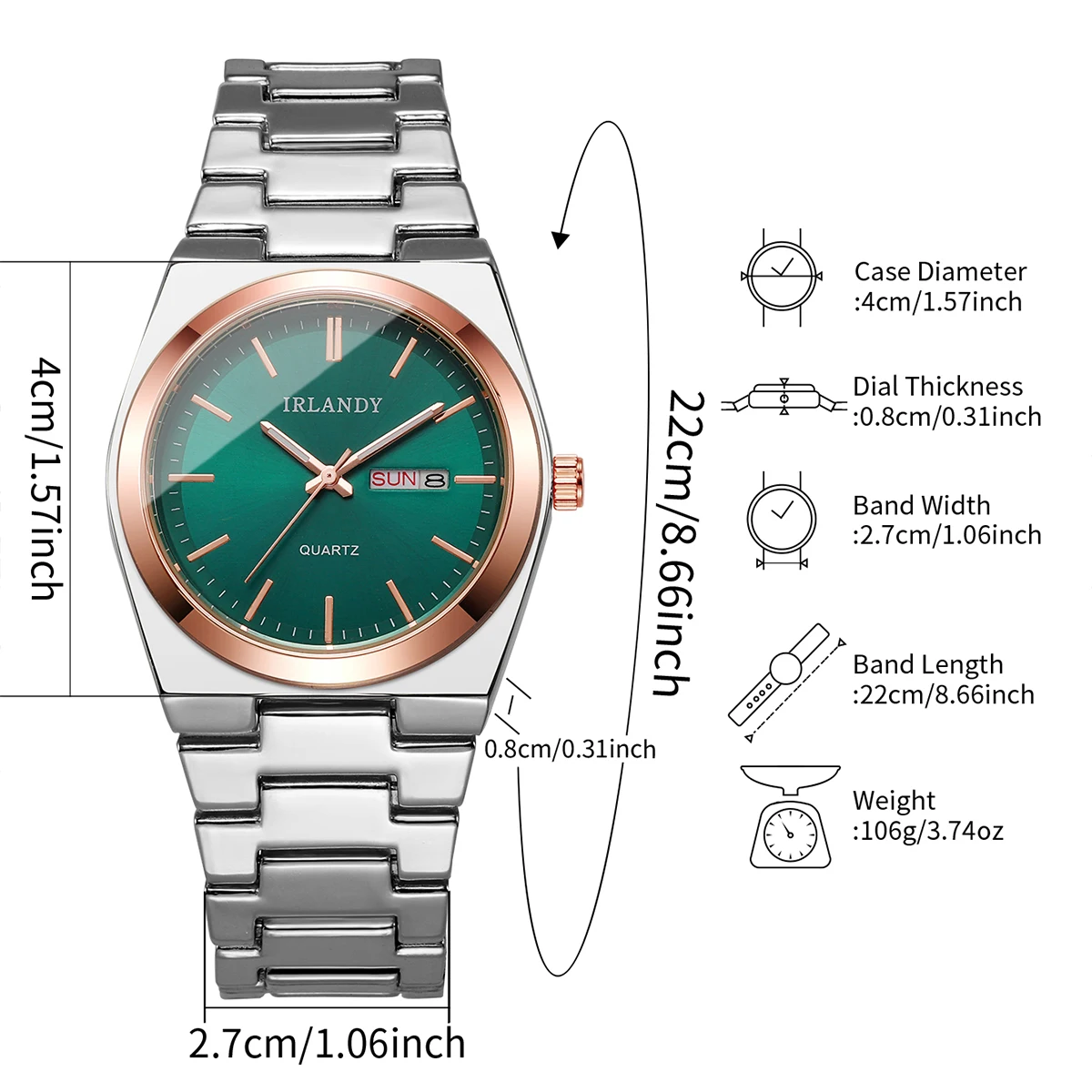 Relojes de negocios de lujo para Hombre, relojes de pulsera de cuarzo con calendario para Hombre, Reloj para Hombre (sin caja)