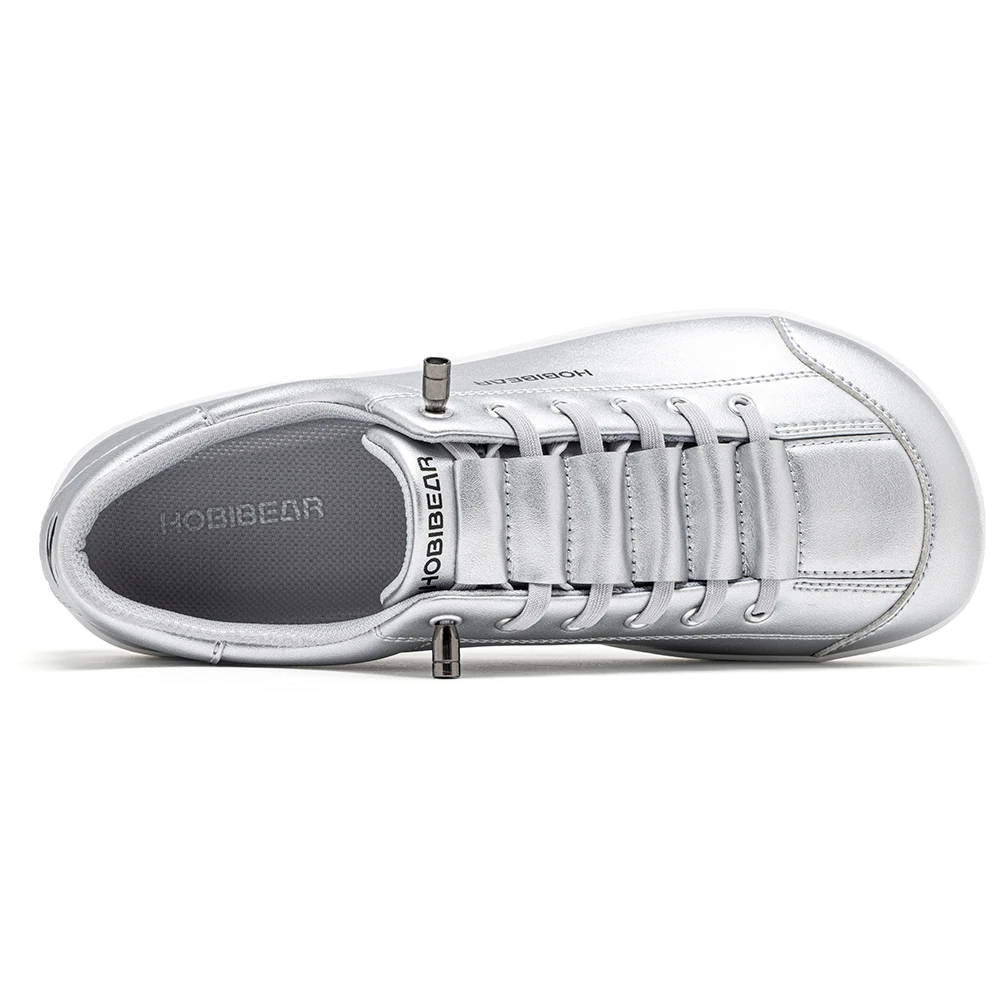 HOBIBEAR, zapatos Unisex de punta ancha descalzos, zapatillas minimalistas de cuero Artificial para hombres y mujeres, zapatos para caminar sin cordones ajustables