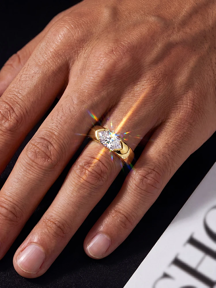 Anillo de Boda de Plata de Ley 925 con Diamante Moissanite Marquise de 1 Quilate, Anillos de Compromiso para Mujer, Joyería Fina de Regalo