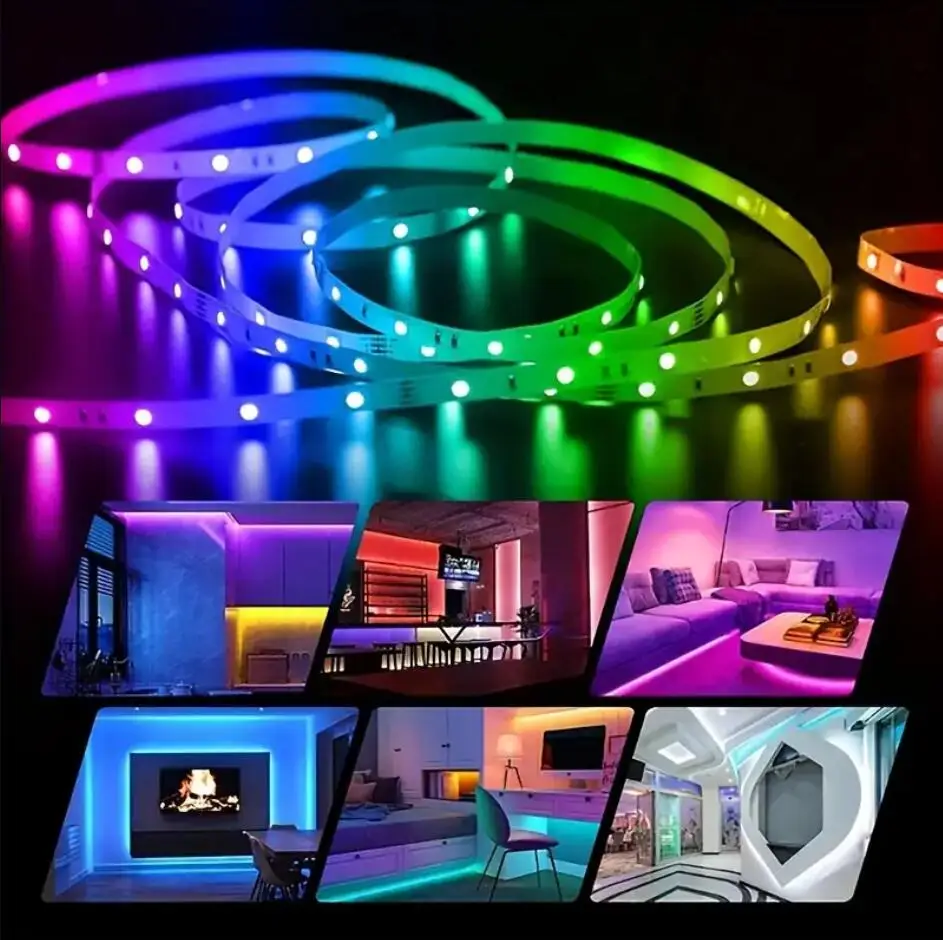 Tira de luces LED RGBW Bluetooth 5050 DC 12V RGB WIFI cinta Flexible diodo impermeable luz dormitorio TV ordenador conjunto + fuente de alimentación