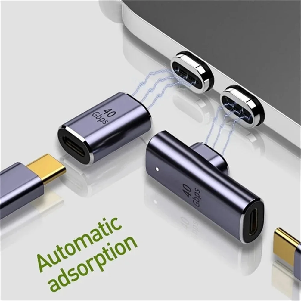 Adaptador tipo C de 100W OTG, 40Gbps, transferencia de datos rápida magnética, tableta, convertidor de carga USB 4,0 para teléfono, Macbook Air Pro y portátil
