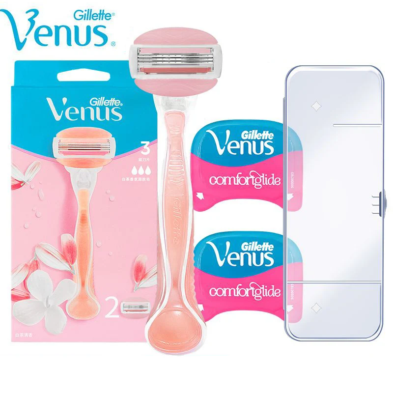 Cuchillas Gillette Venus de 3 capas con barra de jabón, cabezales de cuchilla de afeitar de afeitar suave, removedor de pelo, cuchilla de repuesto para cuerpo de mujer, 3 uds.