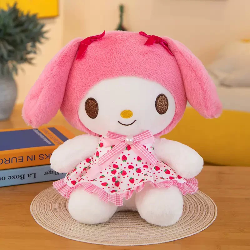 NUEVO Peluche de Hello Kitty y Kuromi de 22-25cm, Juguete de Peluche Suave para Niñas, Muñeco de Peluche de My Melody y Cinnamoroll, Regalos