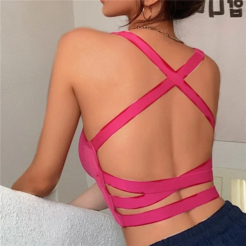 Sujetador deportivo Sexy para Yoga, Top deportivo para mujer, Sujetador deportivo sin costuras de alto impacto, ropa interior deportiva, sujetador de realce, Bralette