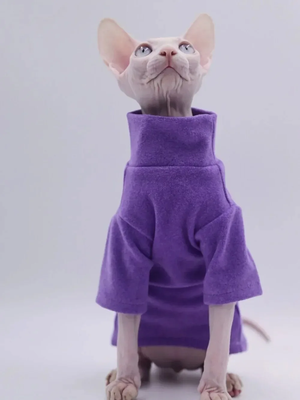 Sphynx-ropa para gatos de algodón suave para bebé, traje de invierno para gato, Color sólido, Devon, suéter sin pelo para gato, disfraz, ropa para mascotas