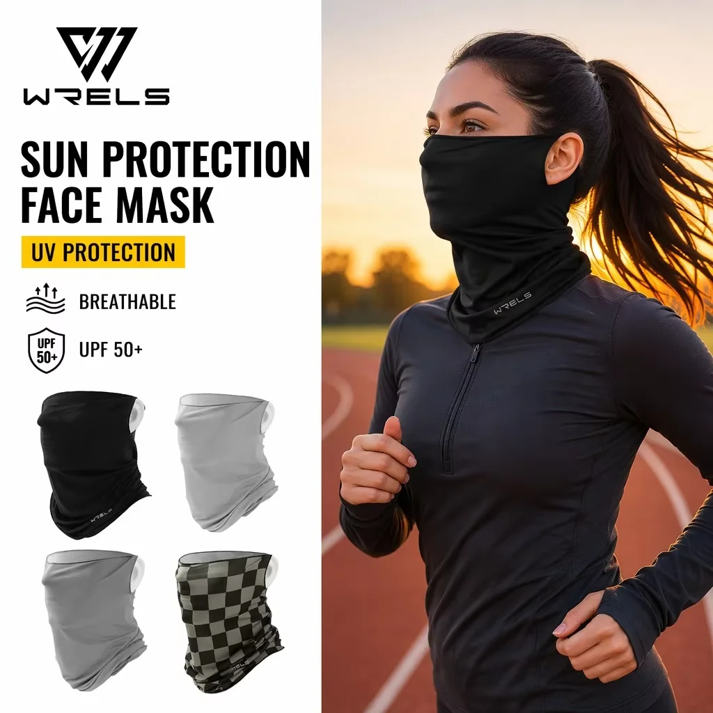 WRELS 1/2/3 PCS Mascarilla Ligera para Cuello y Rostro UPF50+ de Secado Rápido, Protección Solar, Viento y Polvo, para Pesca y Ciclismo, Mascarilla Refrigerante