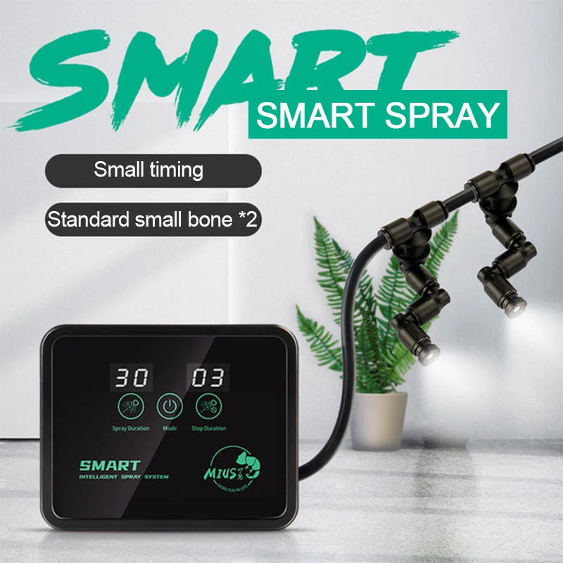 Nebulizador inteligente para reptiles, terrarios, humidificador, temporizador electrónico, sistema de pulverización de niebla automática, Kit de Control de aspersor