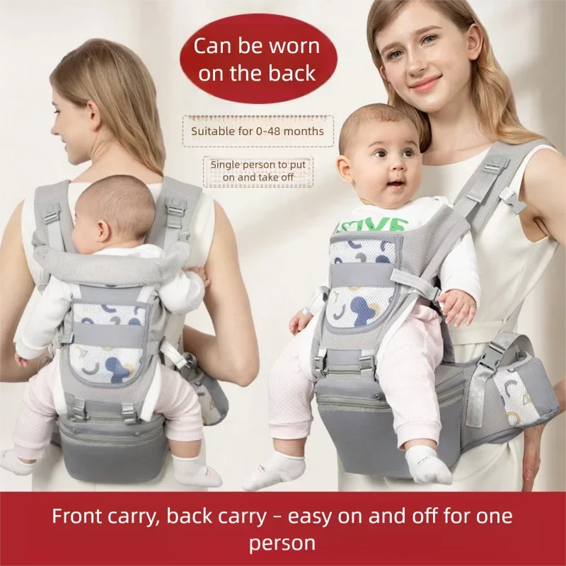 Mochila Portabebés Ergonómica para Recién Nacidos 2026, Portabebés con Asiento de Cadera, Portabebés Ergonómico Tipo Canguro Orientado hacia Adelante, para Viajes