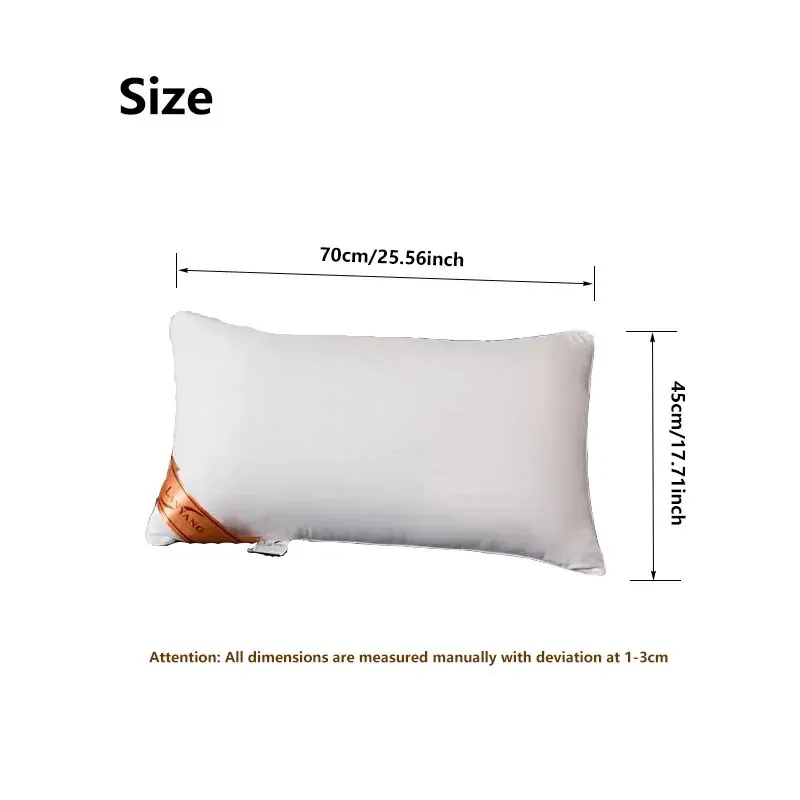 Almohada blanca de rebote para espalda, Color sólido, suave y cómoda, para dormitorio, cama, sueño, 5 estrellas, Hotel, hogar, almohada individual para adultos, 1 ud.