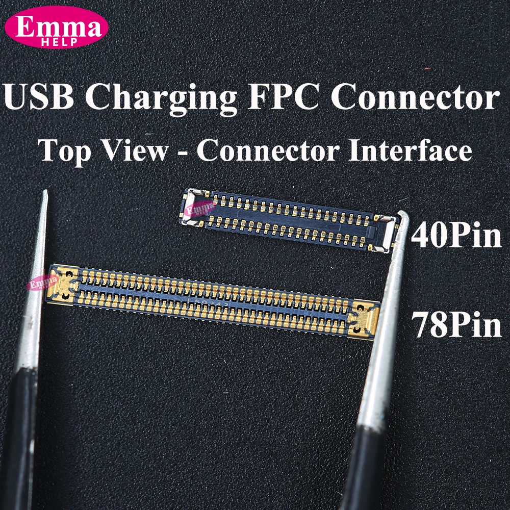 10 piezas de conector FPC original para puerto de carga de Samsung A04 A05 A14 A15 A24 A25 A34 A35 A52 A53 A54 A55, clip flexible para placa base