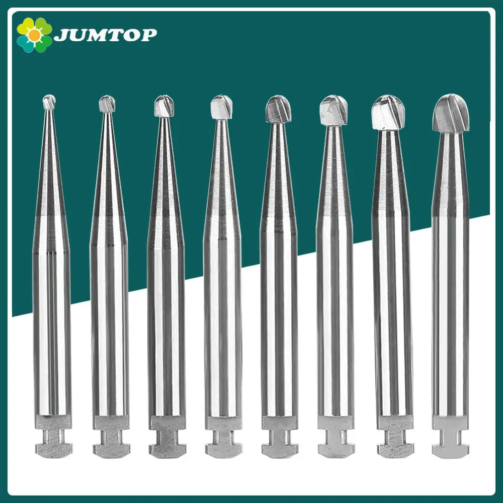 Fresas dentales de carburo de tungsteno, serie RA redonda de baja velocidad para laboratorio Dental o clínica, vástago de diámetro = 2,35mm de longitud = 22,5 m, 5 unids/lote por caja