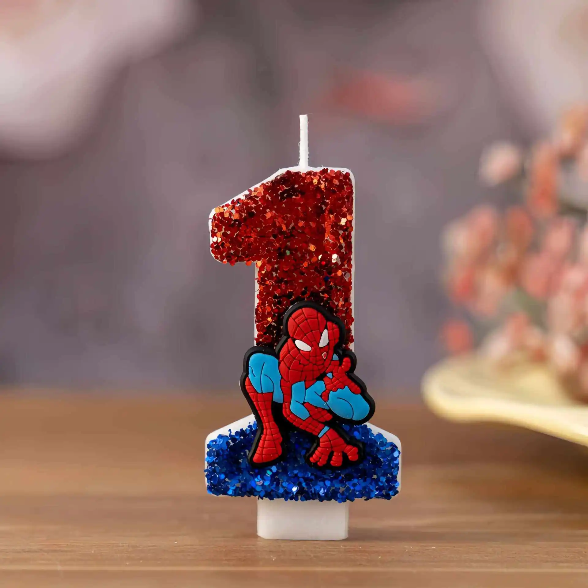 Velas Divertidas de Spiderman, Superhéroe, Números del 0 al 9, Lindas Velas con Patrón de Dibujos Animados para Fiestas de Cumpleaños, Decoración de Pasteles, Regalos para Niños