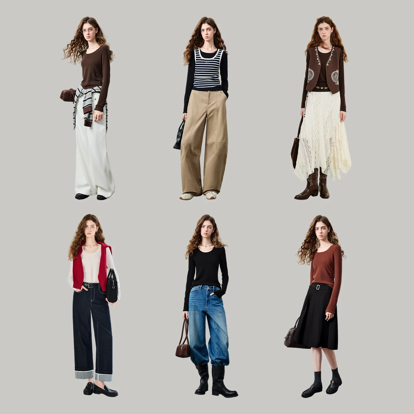 Camiseta de Mujer TOYOUTH con Cuello Redondo y Cintura Ajustada, Mezcla de Lana, Nueva Colección Otoño 2026, Suave como Mochi, Estilo Intelectual y Chic, Prenda Base para Combinar