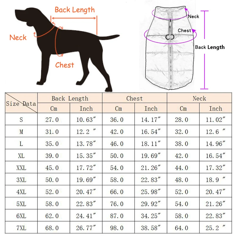 Chaleco cálido de invierno para perros, chaqueta de S-7XL, ropa para mascotas para perros pequeños, medianos y grandes, Doberman, pastor alemán, galgo, ropa para mascotas