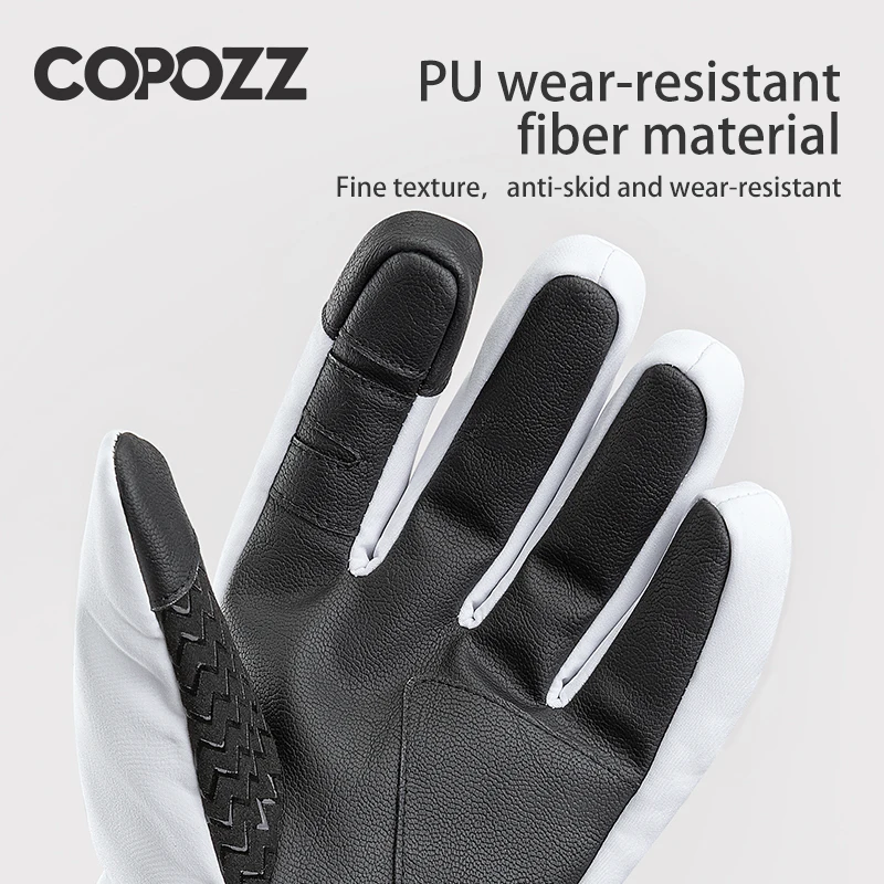 COPOZZ, nuevos guantes de esquí de invierno para hombre, guantes cálidos impermeables para moto de nieve, guantes térmicos gruesos para nieve con función de pantalla táctil