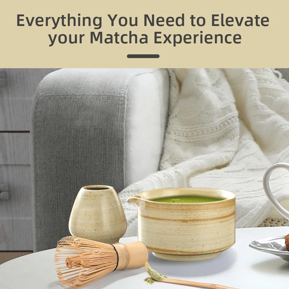 Juego de té Matcha japonés, batidor de bambú seguro, cucharadita, juegos de té, tienda de bebidas interior, accesorios de herramientas para hacer té, 4 Uds.