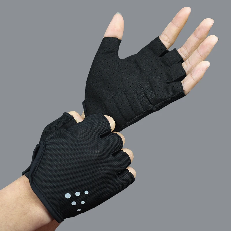 Guantes de ciclismo deportivos para hombres y mujeres, guantes de punto, guantes de medio dedo para bicicleta