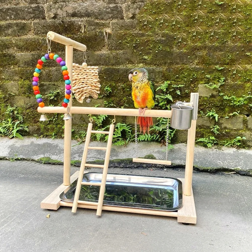 Parque infantil para pájaros, soporte para percha, tazas de alimentación, columpio, escalera de escalada, soporte para loros, ejercicio, gimnasio de juegos para periquito, cacatúa Lovebi