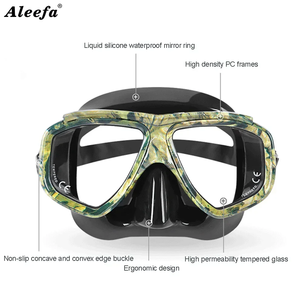 Máscara de Buceo para Adultos con Prescripción Médica para Miopía, con Cristal Templado, Spray Antivaho, Borde de Silicona, Transparente Negro