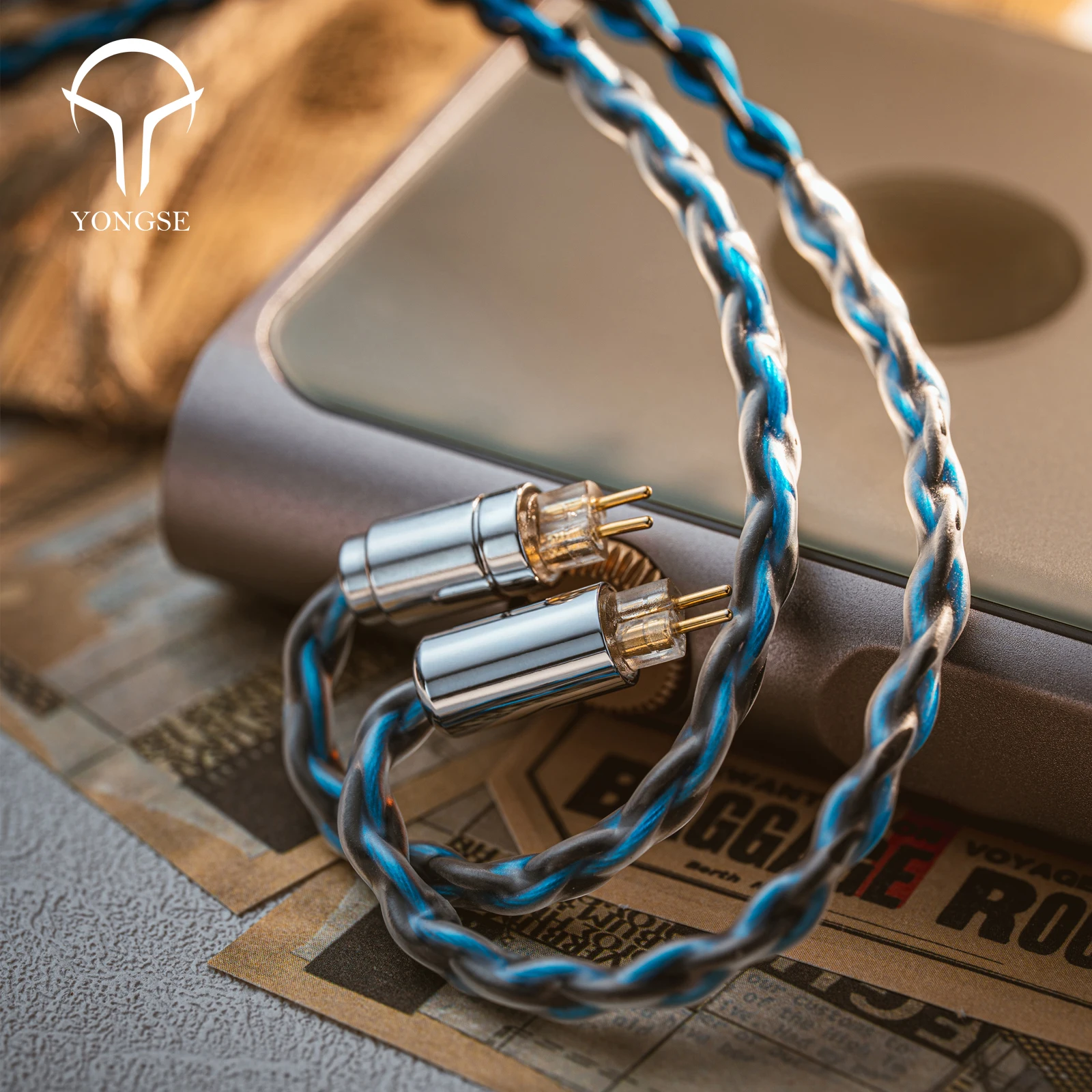 Yongse Danube Cable de actualización de auriculares chapados en plata de cobre y cristal único de alta pureza 6N