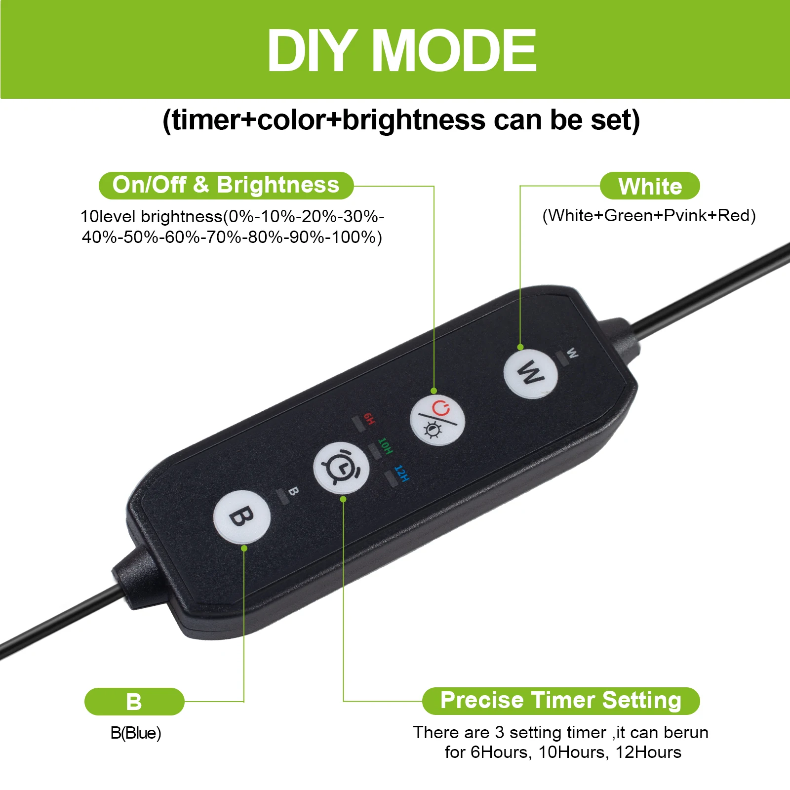 Luz LED regulable para acuario de 30-60CM pulgadas con temporizador y función de memoria de apagado, crecimiento de plantas para pecera, 100-240V