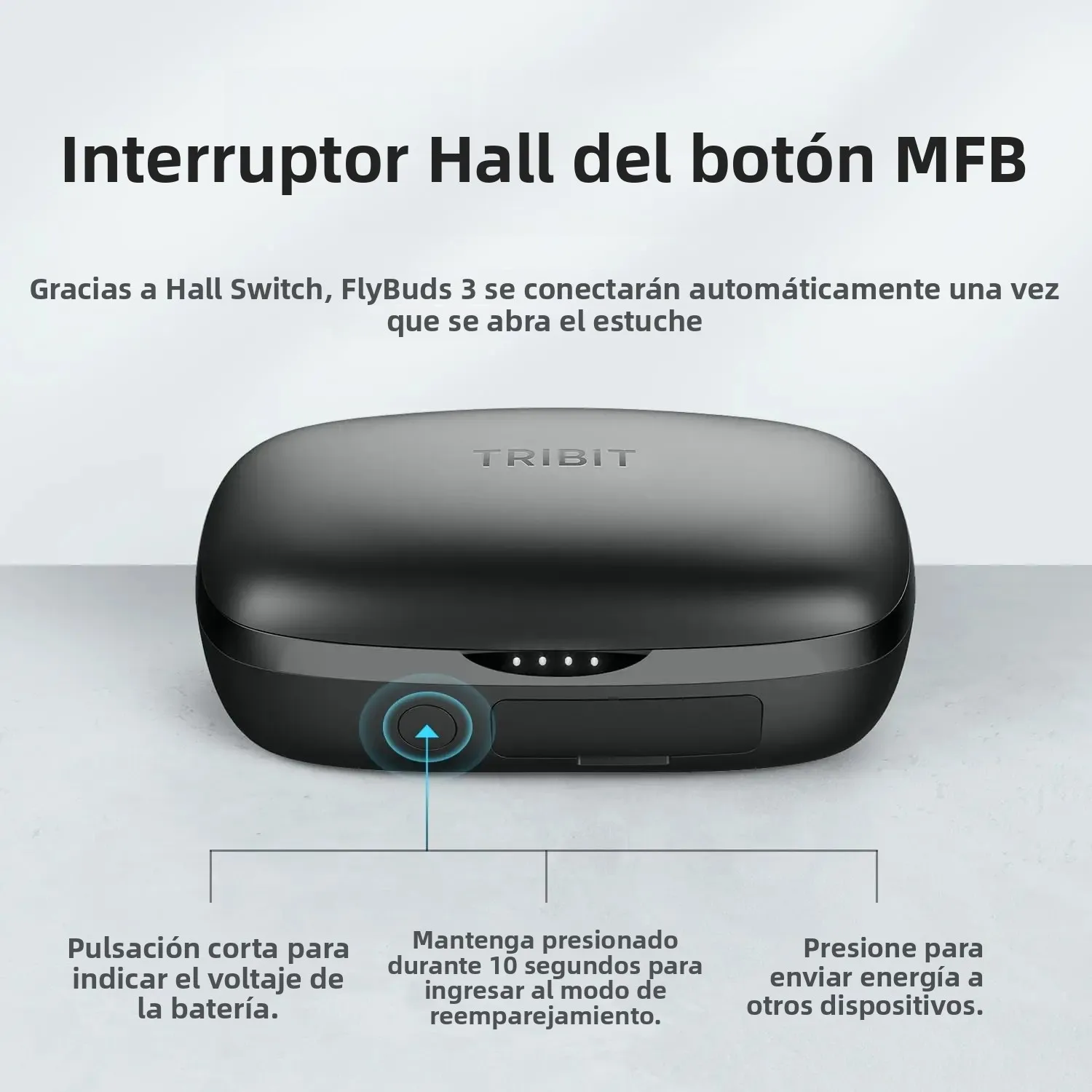 Auriculares Bluetooth Tribit FlyBuds 3 TWS, Auriculares Inalámbricos Impermeables IPX8 con Control Táctil, Micrófono Incorporado, 110 Horas de Reproducción