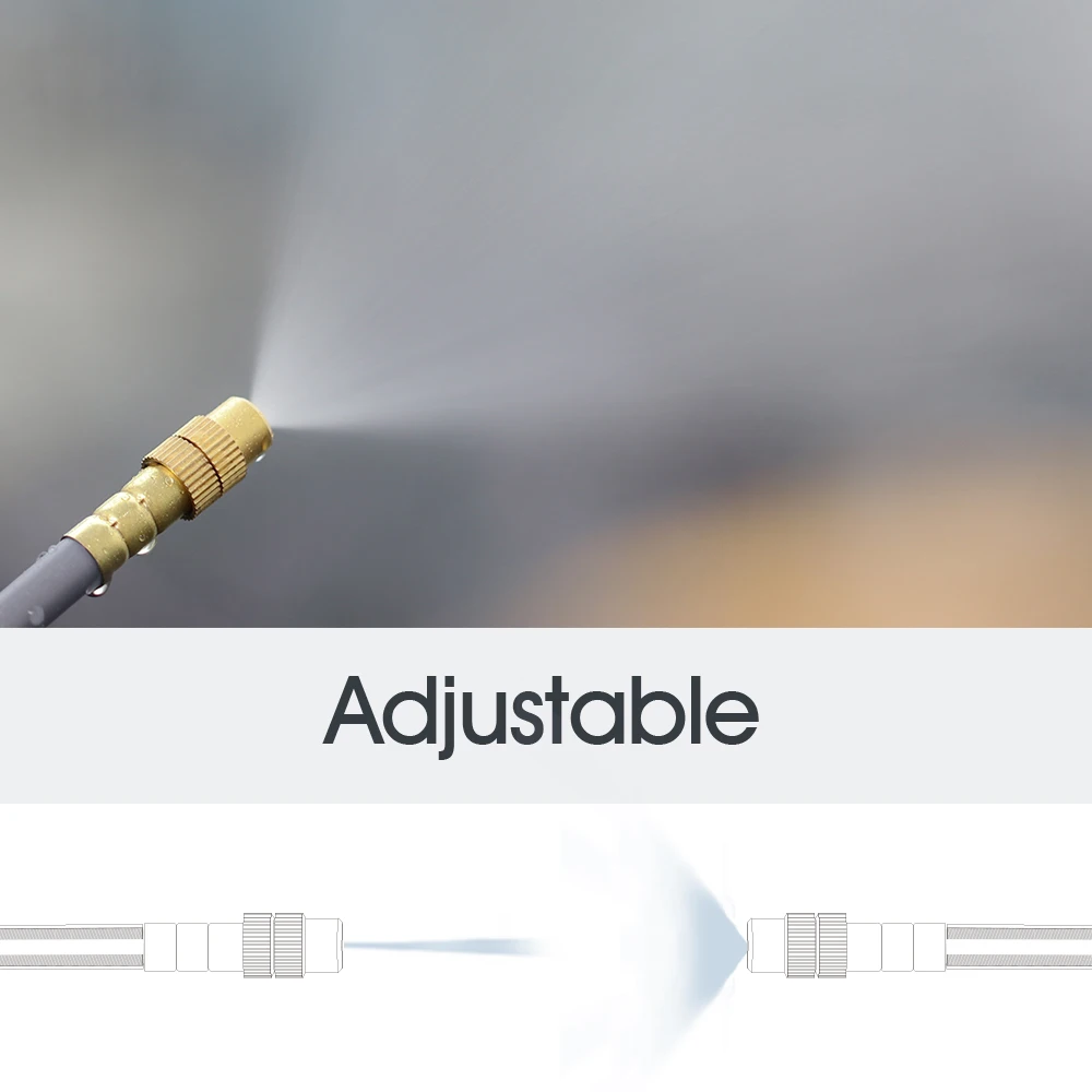 Boquilla de latón de flexión libre de 20/30/50CM ID-6mm cabezal de pulverización ajustable de inserción rápida para sistema de nebulización de riego de refrigeración de jardín