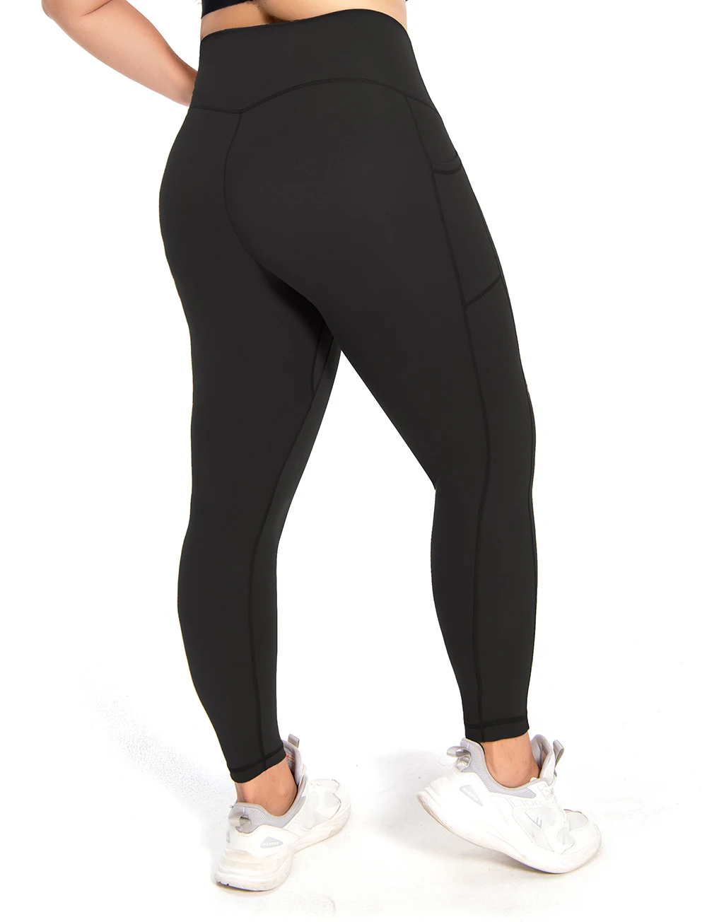 Nepoagym Leggings de yoga con control de barriga y bolsillos, mallas deportivas sin costuras delanteras, Scrunch oculto, cintura alta 25 pulgadas 7/8 de talla grande