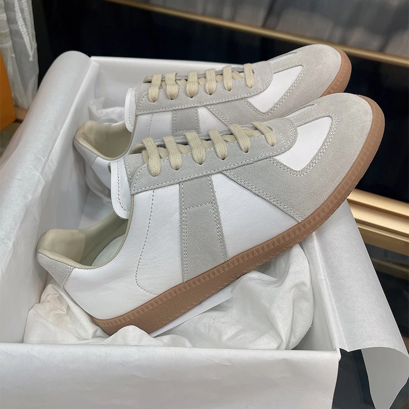Zapatillas Retro GAT Hechas a Mano de Cuero Genuino, Zapatillas de Deporte del Ejército Alemán, Zapatos Casuales Planos y Suaves de Lujo para Hombre y Mujer, para Caminar en Primavera y Otoño